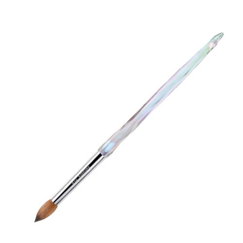Kolinsky Crimped Acrylic Nail Brush for Acrylic Powder and EMA Monomer Application, Made for Professional Nail Technicians and Beginner Nail Students, Size #12