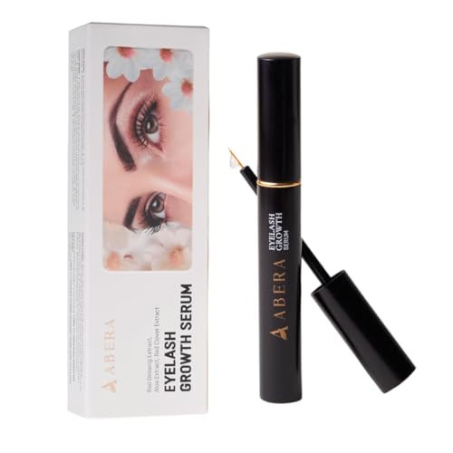 Abera Misan Eyelash Growth Serum – Natural Lash Booster with Red Ginseng, Biotin & Omega 3-6-9 – Fuller, Longer, Thicker Lashes – Safe for Sensitive Eyes (1 Box)
