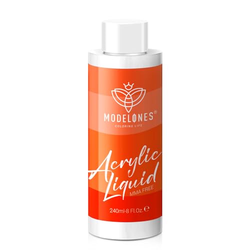Modelones 8 oz Monomer - Professional Monomer Acrylic Nail Liquid - 240ml Acrylic Monomer Liquid for Acrylic Powder, Acrylic Nails Extension - MMA Free, Non-Yellowing