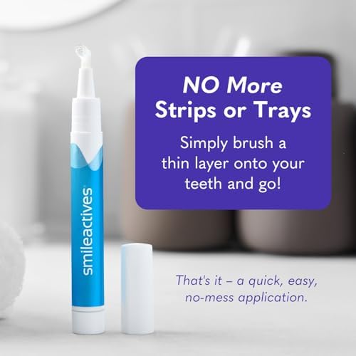 Smileactives Teeth Whitening Kit, Complete at Home Teeth Whitening Treatment, Travel Size Tooth Whitening, Stain Remover for White Teeth, Contains Clinical-Grade Hydrogen Peroxide, 30 Day Kit