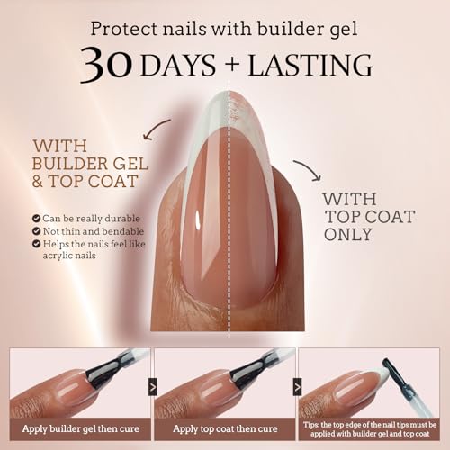 BTArtbox French Tip Press on Nails - 5 Styles XCOATTIPS Short Coffin Nails, Pre-Designed Swirl Soft Gel Nail Tips, Ultra Fit False Nails, Soak Off Acrylic Fake Nails Extensions for Nail Art