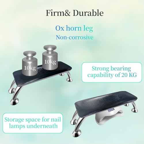 Manicure Hand Rest,Nail Arm Rest for Nail Tech with Nail Table Mat with Manicure Tools for Nail Art,Nail Rest Stand Black