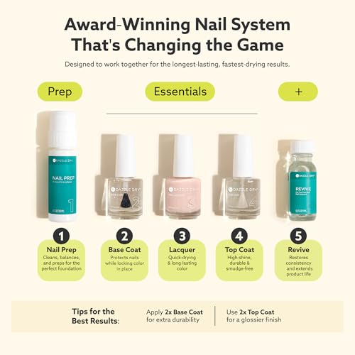 Dazzle Dry Nail Lacquer (Step 3) - The Duchess - A bright strawberry pink. Full coverage cream. (0.5 fl oz)