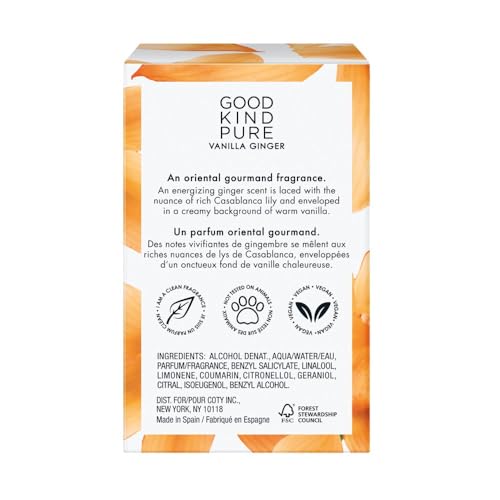 Vanilla Ginger Eau de Toilette Spray - Energizing, Gourmand Fragrance - A blend of Casablanca Lily & Warm Vanilla - Clean, Vegan, & Long-Lasting Formula - 1.0 Fl Oz