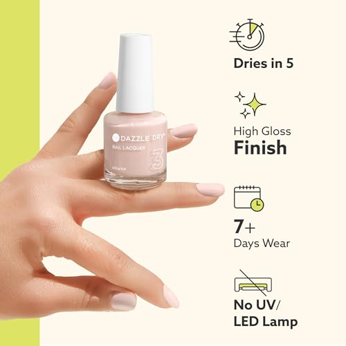Dazzle Dry Nail Lacquer (Step 3) - At First Blush - A pale, subtle off-white. Full coverage cream. (0.5 fl oz)