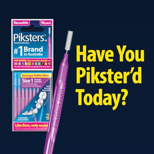 Piksters Interdental Brushes, 35 pk, Size 00, Interdental Tooth Brush for Extremely Tight Gaps, Gum Soft Bristles for Plaque Removal, Safe for Braces