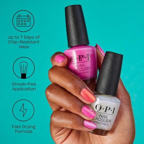 OPI Nail Lacquer Nail Polish | Opaque Dark Red Crème Chip Resistant Nail Polish | Vegan, Fast Drying, Streak Free