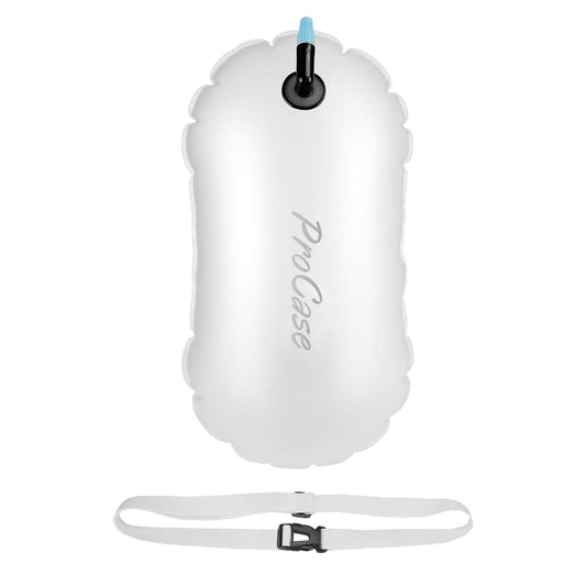 ProCase Swim Buoy Float, Swimming Bubble Safety Float with Adjustable Waist Belt for Open Water Swimmers, Triathletes, Snorkelers, Kayakers, Safe Swim Trainers -Clear
