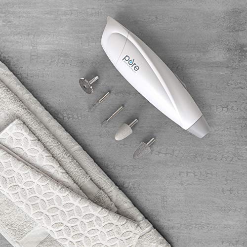 Pure Enrichment PureNails Express Cordless Manicure and Pedicure System - Portable, Battery-Powered Nail File with 5 Interchangeable Attachments, 2 Speeds and Storage Bag - Ideal for Travel & Home
