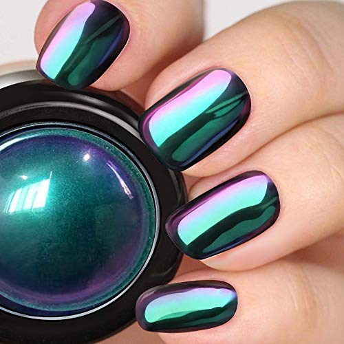 Pretty Diva Chameleon Chrome Nail Powder - Ombre Chameleon Powders Chrome Nail Pigment Mirror Finish, Color Shifting Chrome Nail Pigment with Multi-chrome Nail Powder - Fairy