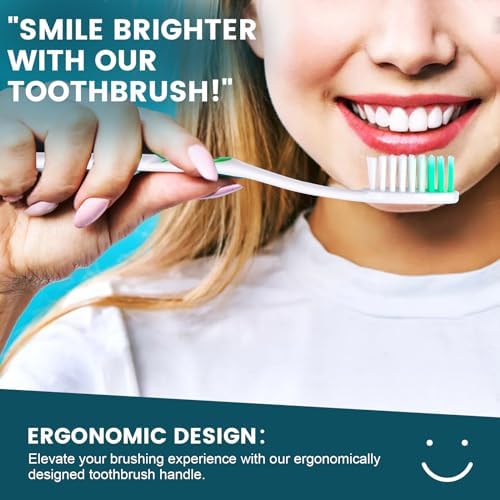 Navona 300 PCS Premium Individually Wrapped Bulk Toothbrush Pack, Disposable Toothbrushes, Kids Toothbrush, Medium Soft Bristle Toothbrushes, Ergonomics Handle, Perfect for Travel Hotel Donation
