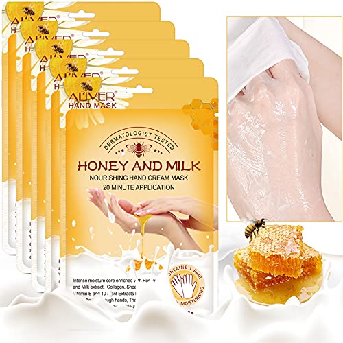 Hand Mask, 5 Pairs Hand Moisturizing Gloves Repairing Hand Mask for Extra Dry Skin Spa Masks, Exfoliating Hand Peeling Mask, Repair Rough Skin for Men & Women