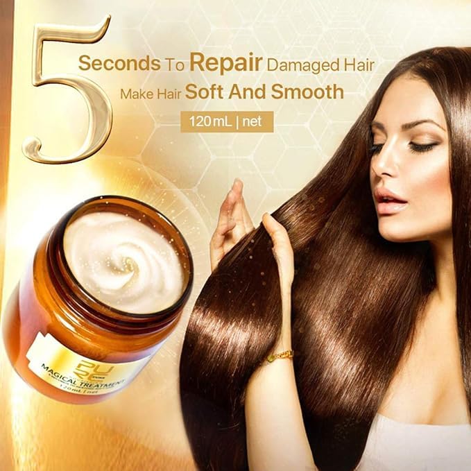 2 Pcs 120ml PURC Magical Hair Mask - 5 Seconds Repairs Damage, Advanced Molecular Repair for Roots, Keratin Treatment & Conditioner for Dry & Damaged Hair