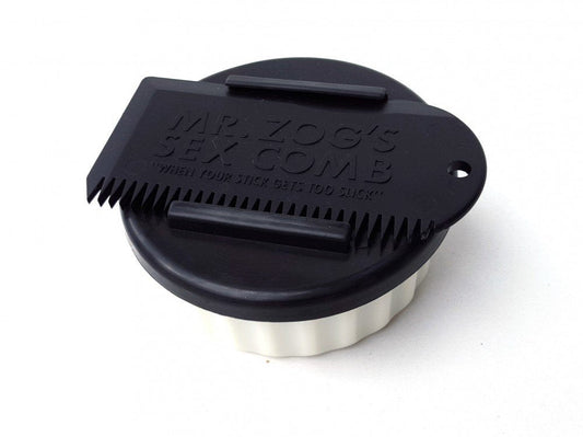 Sex Wax, Container & Wax Comb, White Container/Black Lid/Black Comb (No Wax)