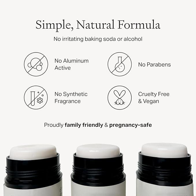 Each & Every All Natural Deodorant for Women & Men - Sensitive Skin, Vegan, Baking Soda & Aluminum-Free Deodorant - Clean Long Lasting Odor Control - Sandalwood & Black Pepper Natural Fragrance, 2.5oz