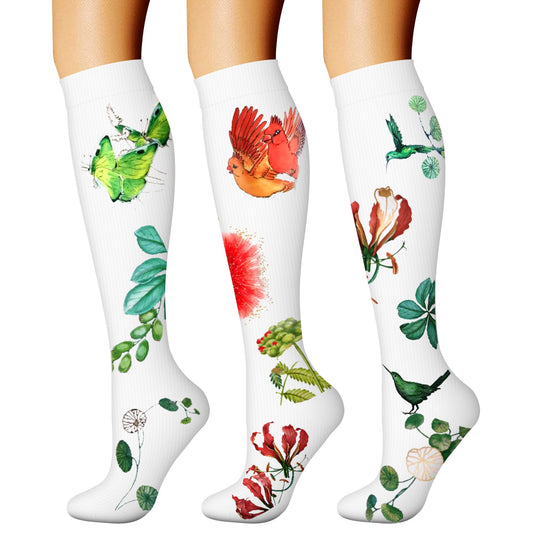 CHARMKING Compression Socks for Women & Men Circulation (3 Pairs) 15-20 mmHg is Best Athletic for Running, Flight Travel, Support, Cycling, Pregnant - Boost Performance, Durability (S/M, Multi 57)