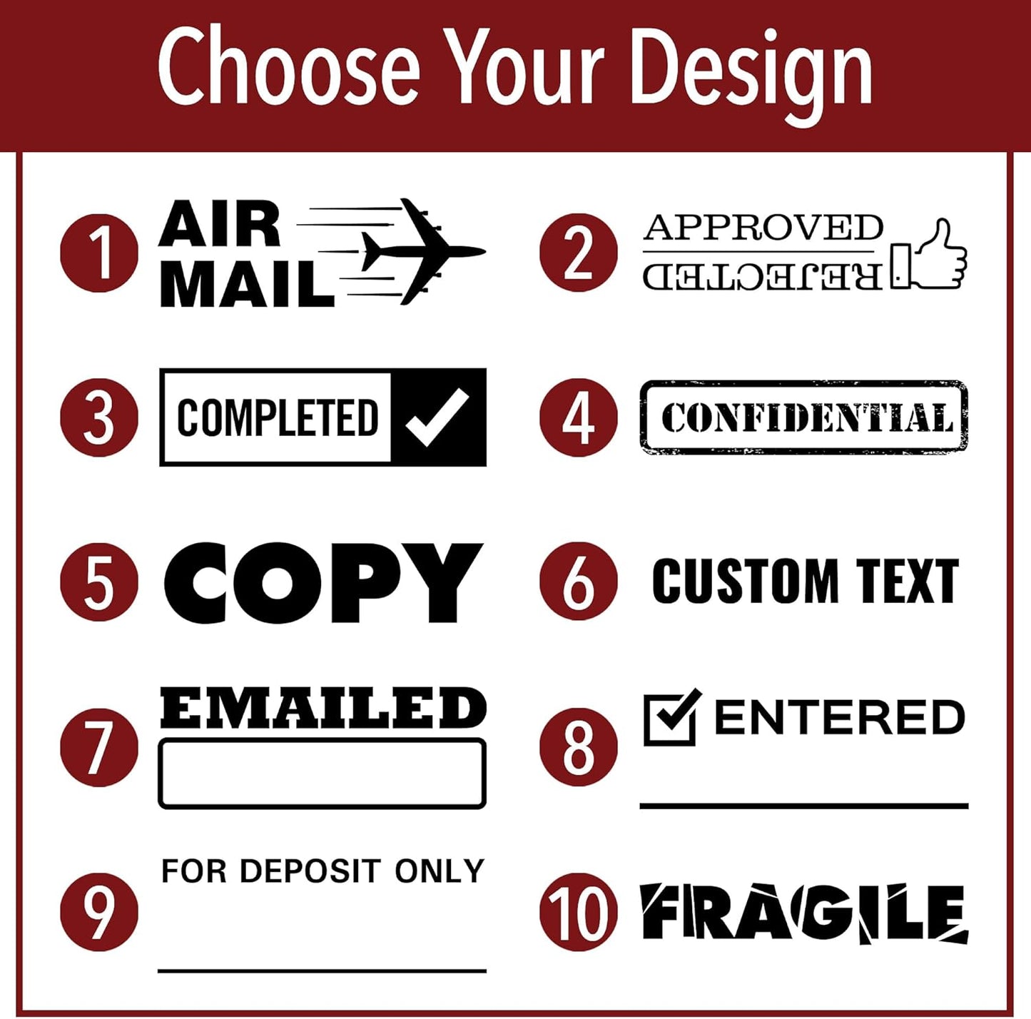 Fragile Office Stamp | 4 Different Sizes | 20 Designs | Multiple Color Options | Perfect for Quick Validation of Office Documents (Fragile, Xtra Wide)