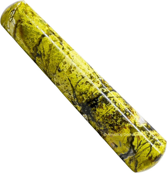 Amazing Gemstone Green Opal Crystal Wand Massage Stick - Pelvic Wand Gua Sha for Adults - Crystals and Healing Stones Massage Wands for Adults Gifts (Smooth)