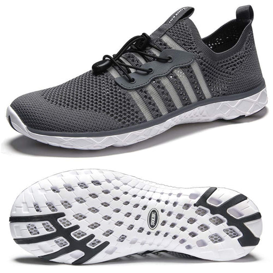 SUOKENI Women's Quick Drying Slip On Water Shoes for Beach or Water Sports Darkgrey.,Size:US 8.5/EU 39