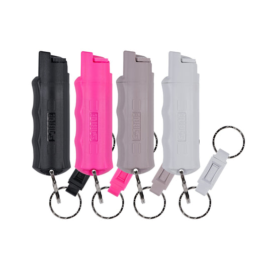 SABRE Pepper Spray, Maximum Police Strength OC Spray, Quick Release Keychain for Easy Carry and Fast Access, Finger Grip for More Accurate and Faster Aim, 0.54 fl oz, Secure and Easy to Use Safety