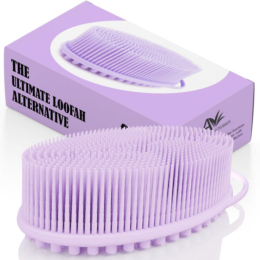 Avilana Silicone Body Scrubber – Dual-Sided Exfoliator for Men & Women, Gentle Loofah Alternative, Easy-to-Clean Silicone Shower Scrubber