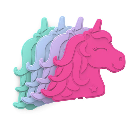 Bentgo® Buddies Reusable Ice Packs - Slim for Lunch Boxes, Bags, and Coolers Multicolored 4-Pack (Unicorn)