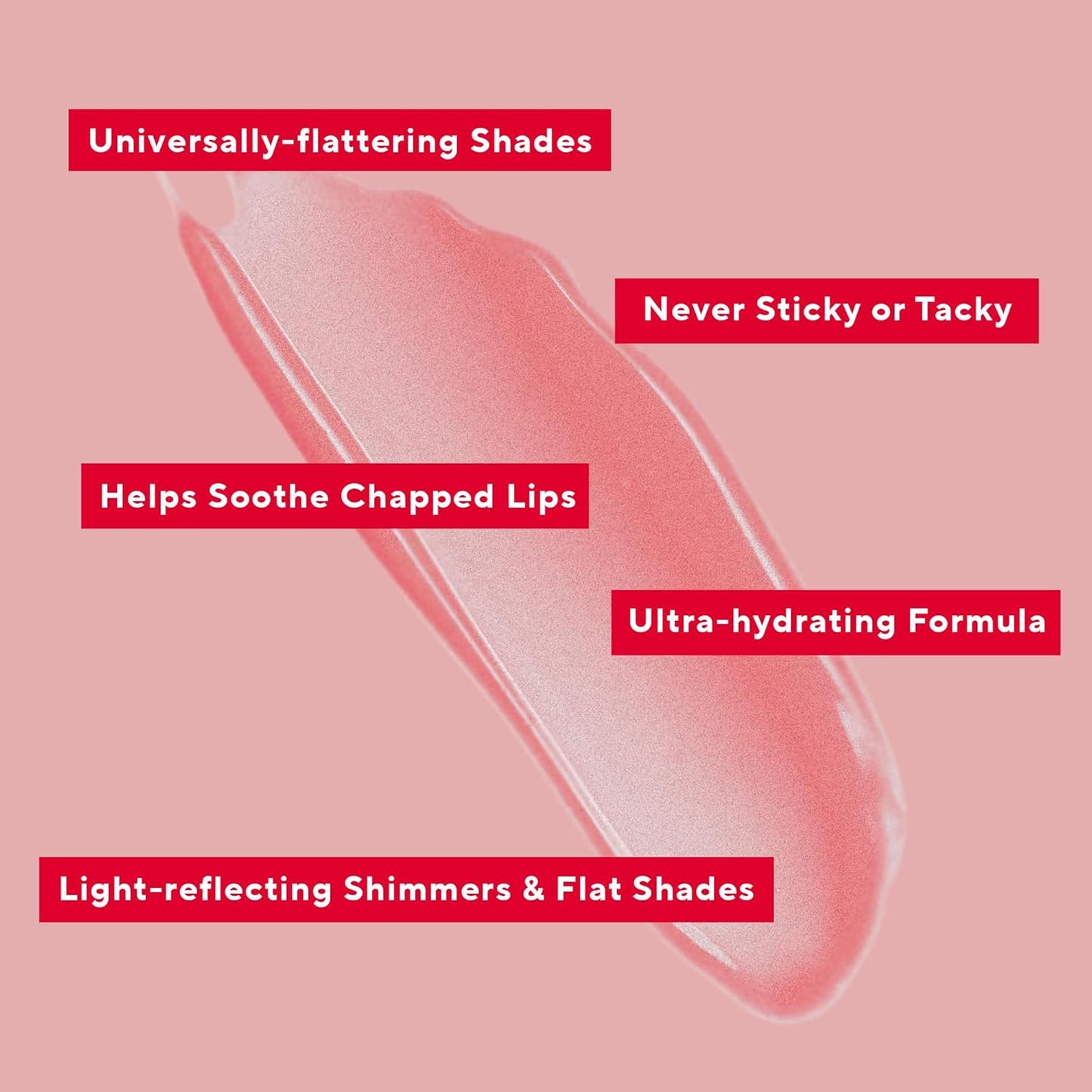 Mirabella Luxe Advanced Lip Gloss, Hydrating Non-Sticky High-Shine Lip Gloss for Women, Infused with Vitamin E & Jojoba Oil, Long-Lasting & Cruelty-Free - Angelic (Nude Pink)