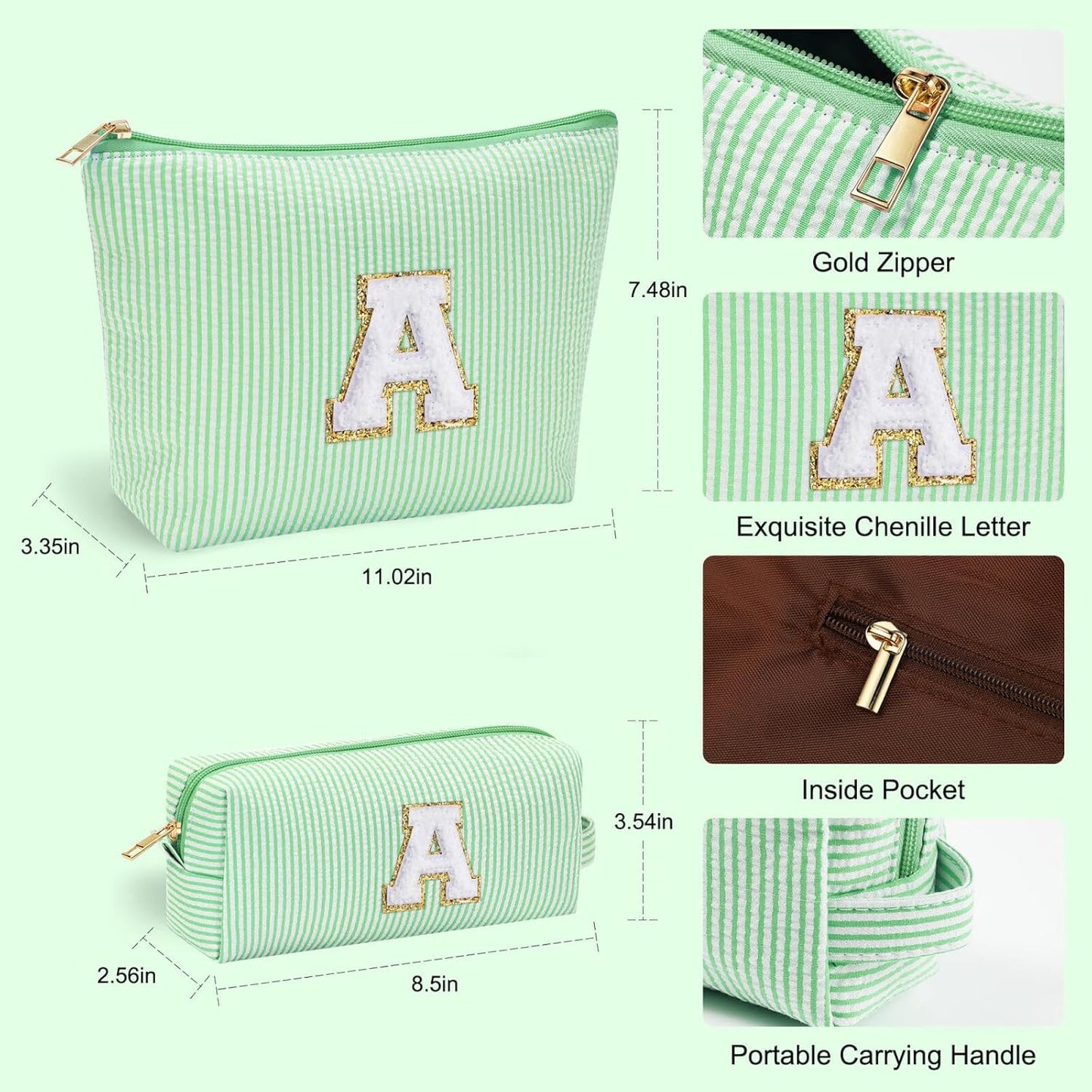 YOOLIFE Gifts for Women Her, Makeup Bag Make Up Bag Pouch Cosmetics Organizer Bag Cute Makeup Bag Skincare Bag Personalized Best Friend Wife Birthday Gift Graduate Gifts for Her V