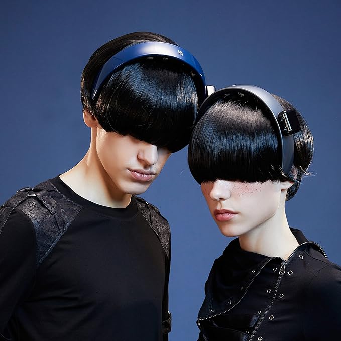 Master Massage H1 Fashion Hairband Head Massager Standard- Slim & Lightweight, 11 Vibrating Heads, 5 Modes, 3 Intensities from Gentle Fingers to Acupressure- Misty Gray