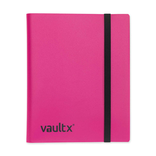Vault X Binder - 9 Pocket Trading Card Album Folder with Strap Fastening - 360 Side Loading Pocket Binder for TCG (Pink)