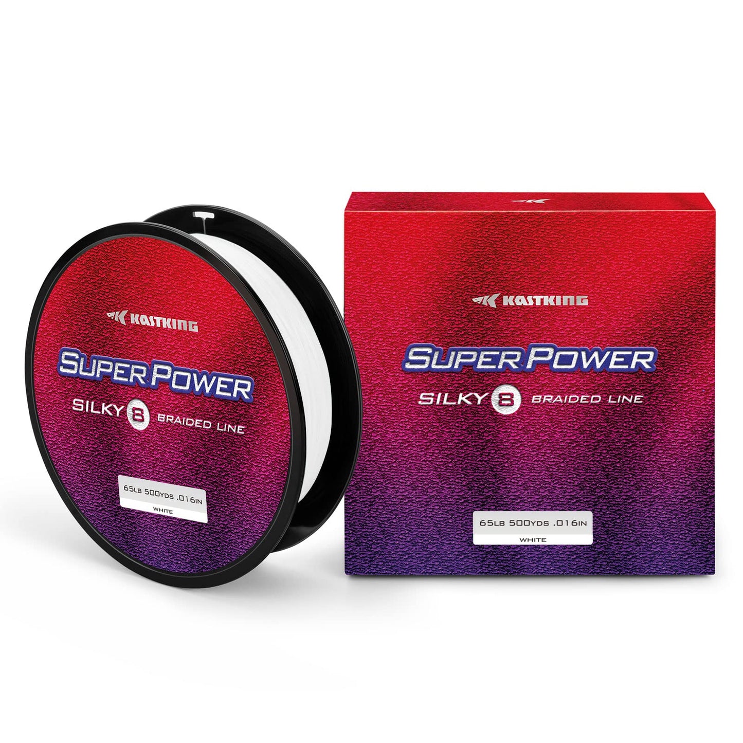 KastKing Superpower Silky8 Braided Fishing Line, White, 8 Strand, 80LB, 150Yds