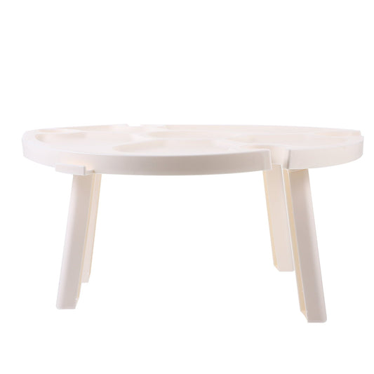Raindrops 1Set Compact Folding Table for Outdoor Use with Rectangular Shape White Plastic 11.8X11.8X11.8in