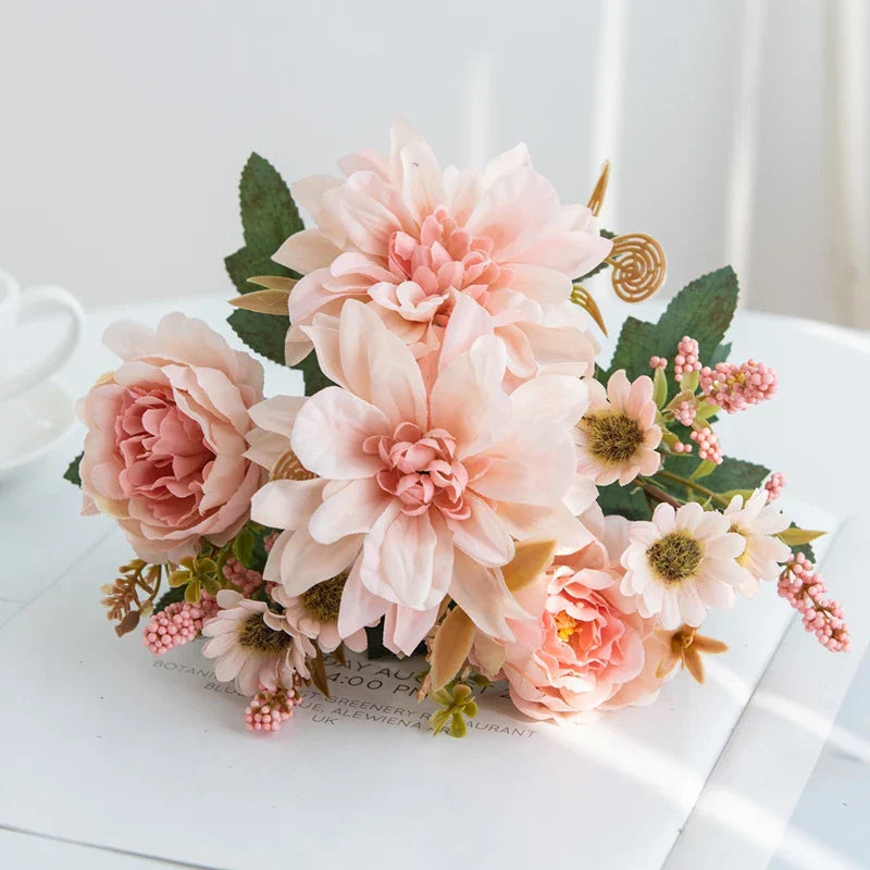 1Pc Artificial Silk Dahlia Rose Daisy