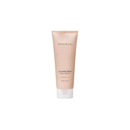 NINEMILA Calming Beer Hair Mask Treatment Soothing Volumizing Nourishing with Biotin Extract, Vegan Color Safe Sulfate & Paraben Free (220ml, 7.4floz)